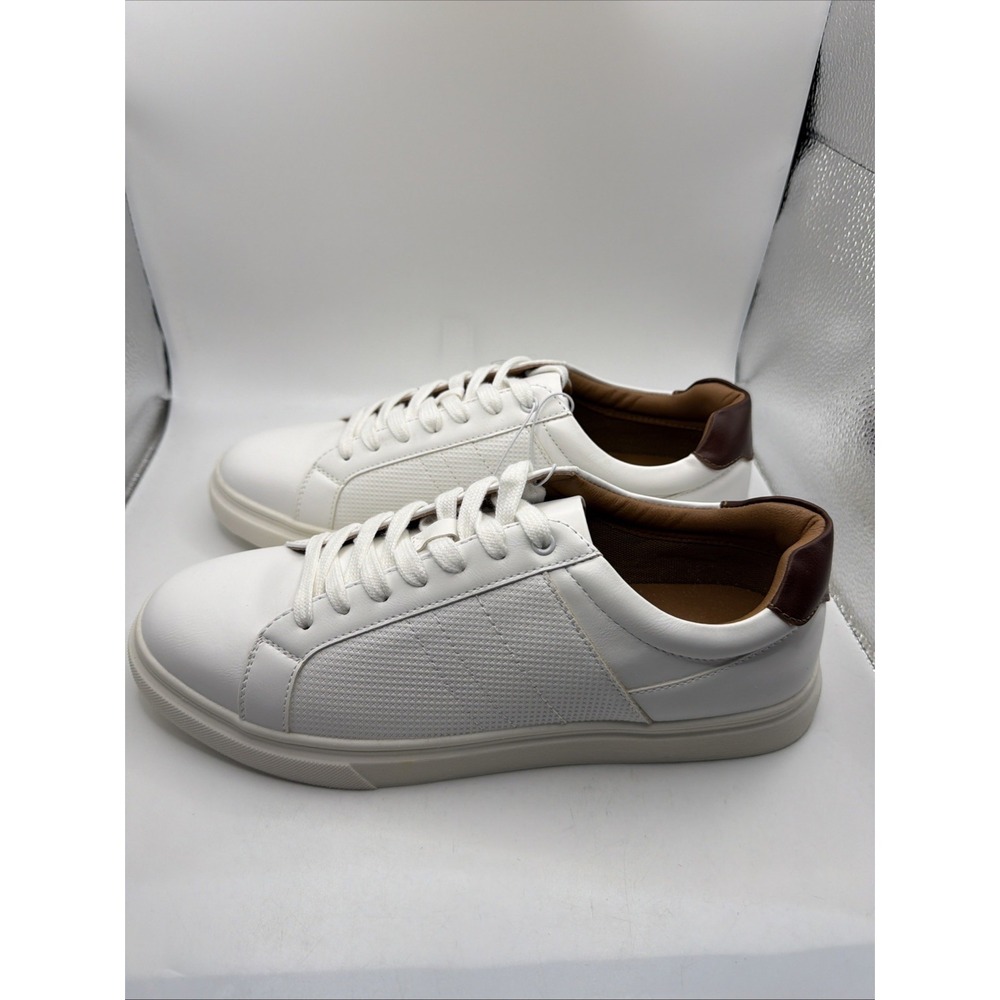 Steve Madden P-Spruce Court Sneaker Low Top Lace Up White Brown Size 10.5 NWT